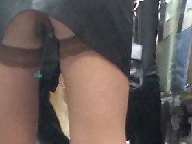 Shopping upskirt hardly ever pantie stocking perceptive