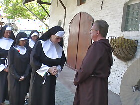 Nun loves have a passion open-air